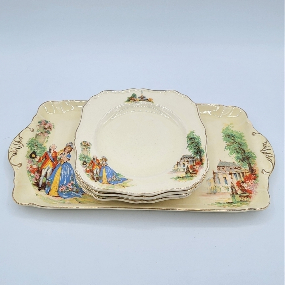 Vintage Platter & Plates J & G Meakin Sunshine #1399